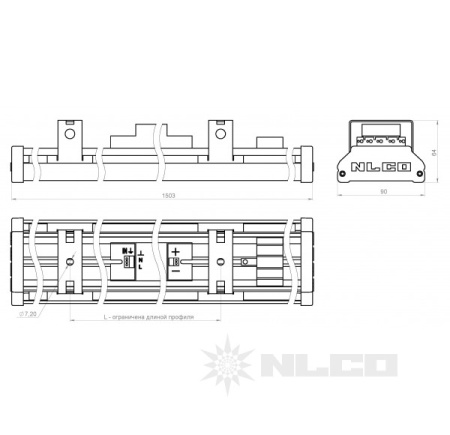 Чертеж светильника NLCO THM35-36-С-02